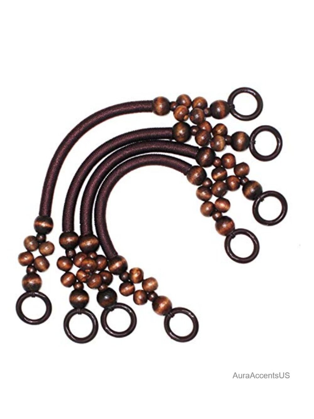 Wood Beaded Rope Purse Straps Handles DIY Replacement 18''